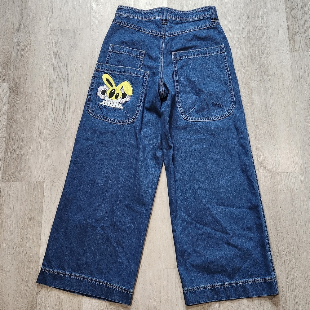 ALAB Men Mega Wide Leg Jeans 30x31 Rave Baggy Grunge Skater VTG Y2K 90s Skater